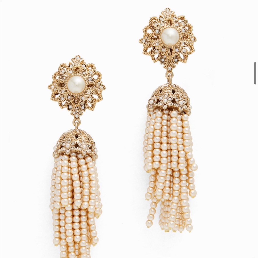 Brand New! Marchesa Crystal and Pearl Earrings